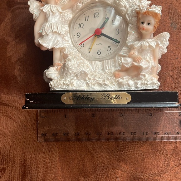 Rare Vintage Ashley Belle Quartz Alarm Chureb Angel 4.5" Desk Clock - Picture 6 of 6